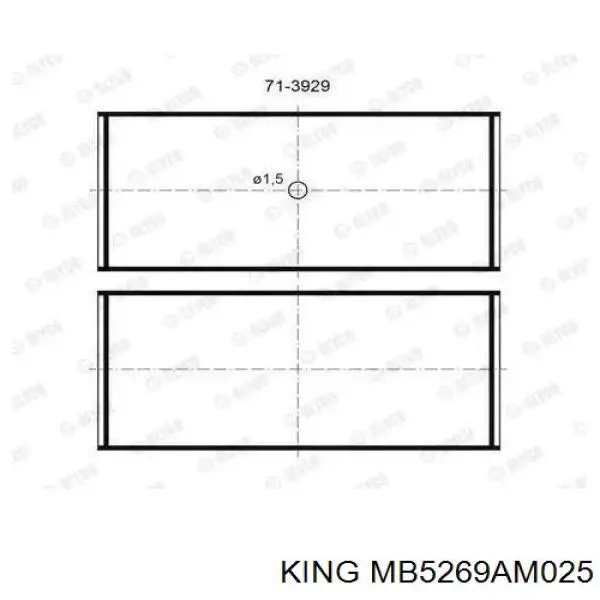 MB5269AM025 King Folhas inseridas principais de cambota, kit, 1ª reparação ( + 0,25)