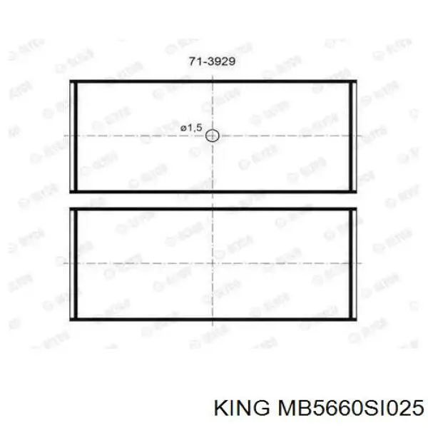 MB5660SI025 King Folhas inseridas principais de cambota, kit, 1ª reparação ( + 0,25)