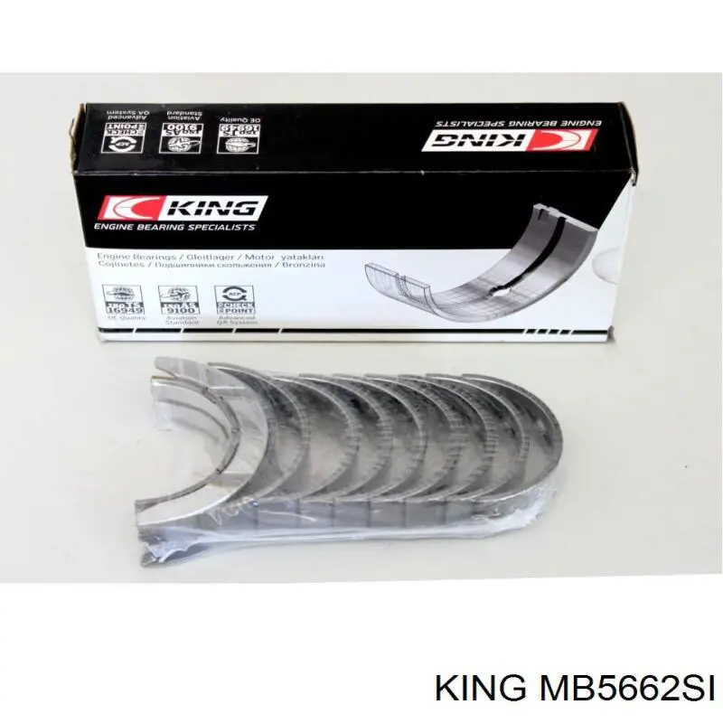 MB5662SI King Folhas inseridas principais de cambota, kit, padrão (STD)