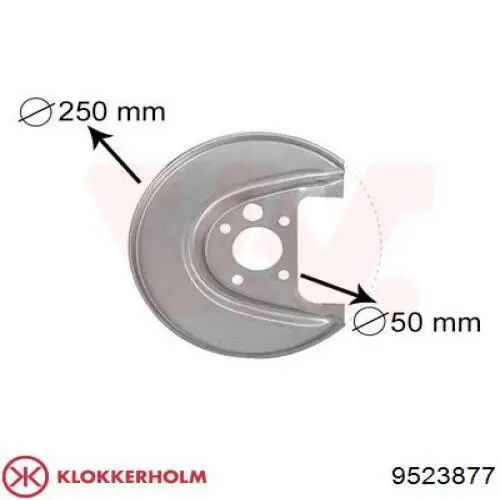Compre 9523877 Klokkerholm Proteção esquerda do freio de disco traseiro