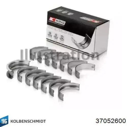 37052600 Kolbenschmidt Folhas inseridas principais de cambota, kit, padrão (STD)