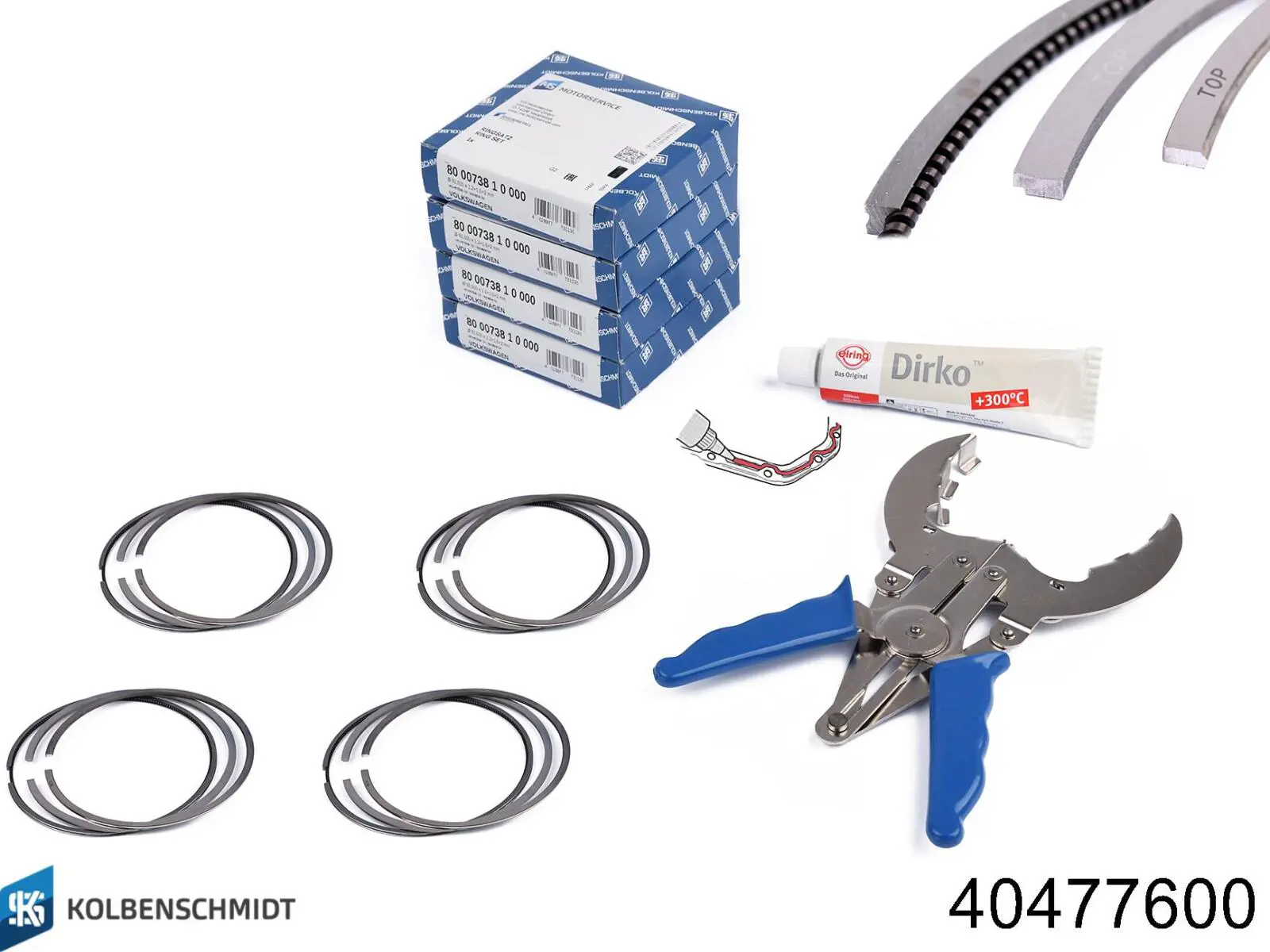 Compre 40477600 Kolbenschmidt Pistão do kit para 1 cilindro, STD