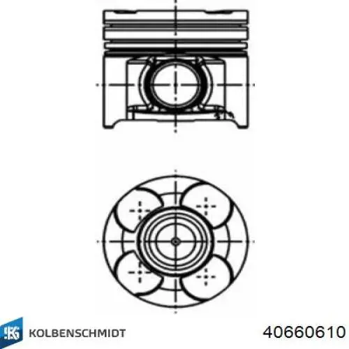 40660610 Kolbenschmidt Pistão do kit para 1 cilindro, 2ª reparação ( + 0,50)
