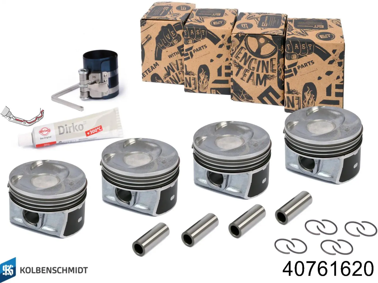 40761620 Kolbenschmidt Pistão do kit para 1 cilindro, 2ª reparação ( + 0,50)