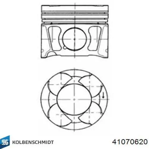41070620 Kolbenschmidt Pistão do kit para 1 cilindro, 2ª reparação ( + 0,50)