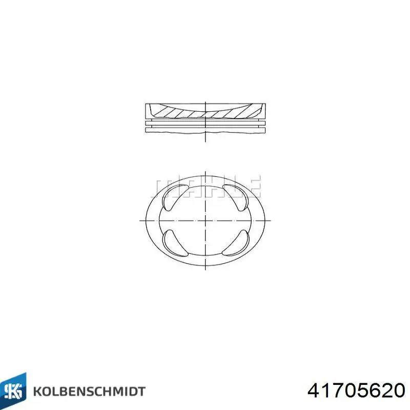 41705620 Kolbenschmidt Pistão do kit para 1 cilindro, 2ª reparação ( + 0,50)