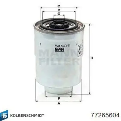 Folhas inseridas principais de cambota, kit, padrão (STD) Kolbenschmidt 77265604 preço, a partir de 143,16 USD