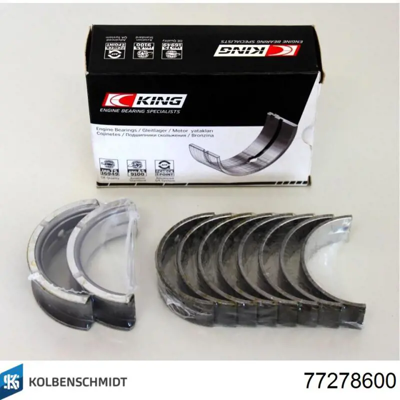 Compre 77278600 Kolbenschmidt Folhas inseridas principais de cambota, kit, padrão (STD)