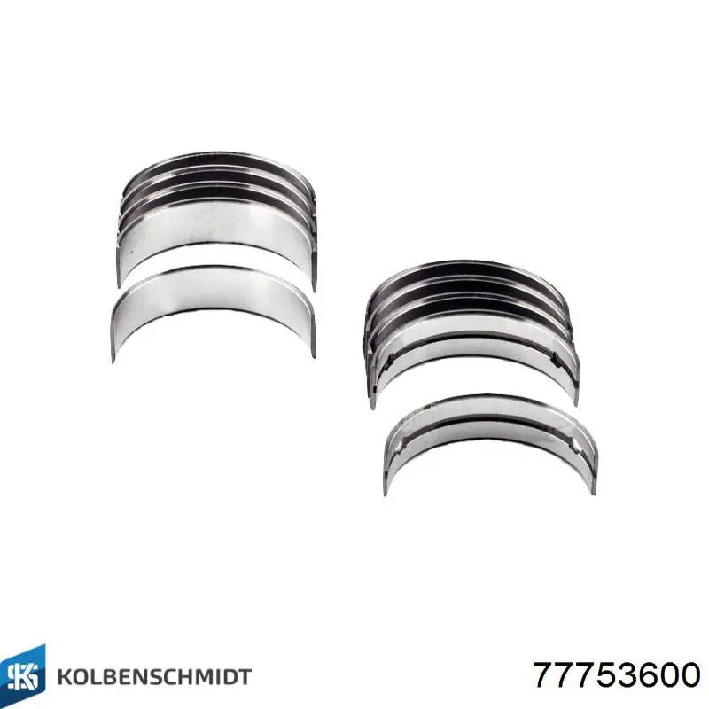 Folhas inseridas principais de cambota, kit, padrão (STD) 77753600 Kolbenschmidt