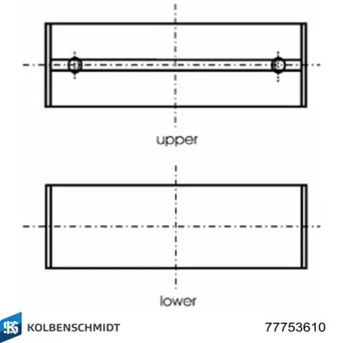 Compre 77753610 Kolbenschmidt Folhas inseridas principais de cambota, kit, 1ª reparação ( + 0,25)