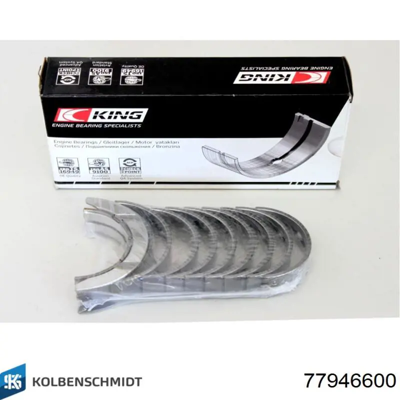 Compre 77946600 Kolbenschmidt Folhas inseridas principais de cambota, kit, padrão (STD)