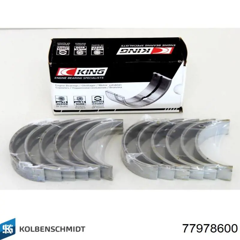 Folhas inseridas principais de cambota, kit, padrão (STD) Kolbenschmidt 77978600 preço, a partir de 51,39 USD