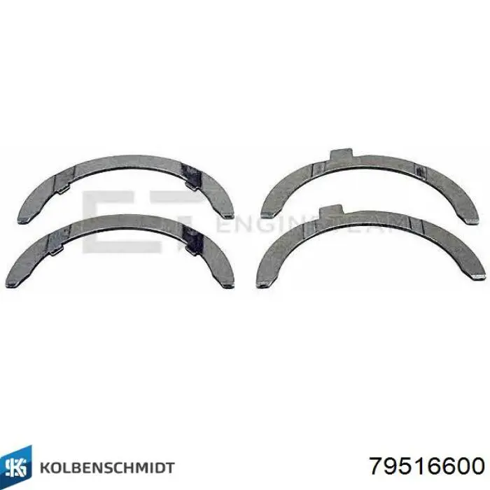 Semianel de suporte (de carreira) de cambota, STD, dianteiro 79516600 Kolbenschmidt