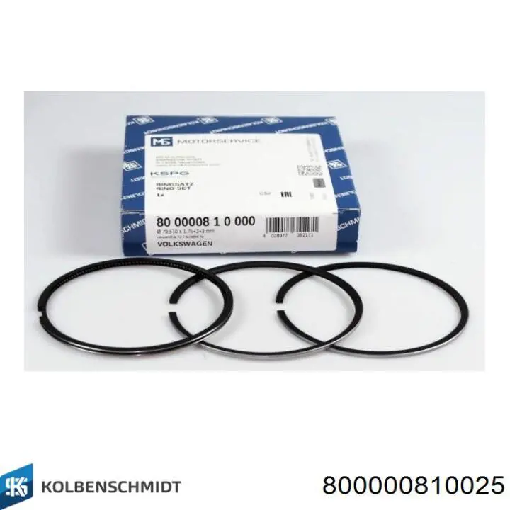 Anéis do pistão para 1 cilindro, 1ª reparação ( + 0,25) Kolbenschmidt 800000810025 preço, a partir de 13,02 USD