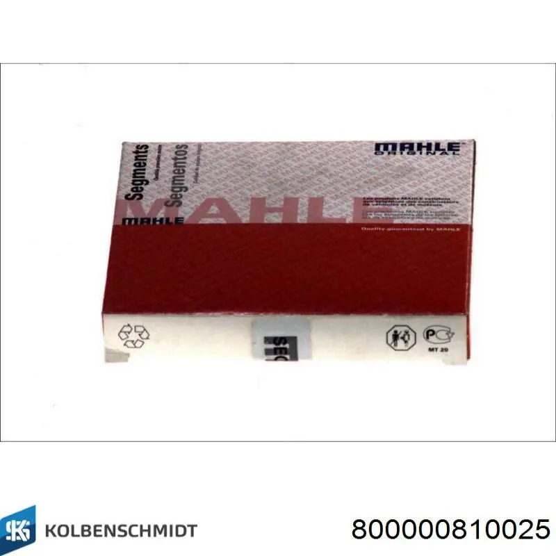 800000810025 Kolbenschmidt Anéis do pistão para 1 cilindro, 1ª reparação ( + 0,25)