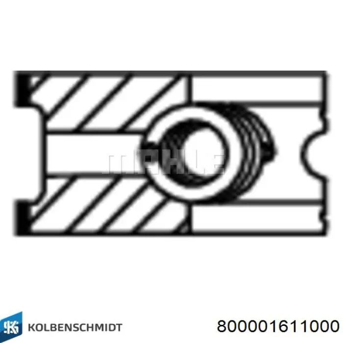 800001611000 Kolbenschmidt Anéis do pistão para 1 cilindro, STD.