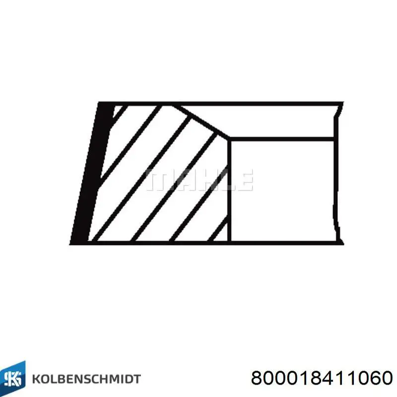 800018411060 Kolbenschmidt Anéis do pistão para 1 cilindro, 2ª reparação ( + 0,65)