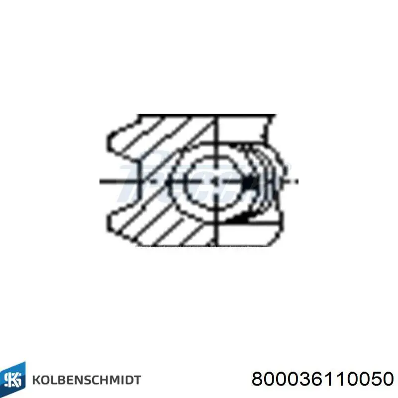 Compre 800036110050 Kolbenschmidt Anéis do pistão para 1 cilindro, 2ª reparação ( + 0,50)