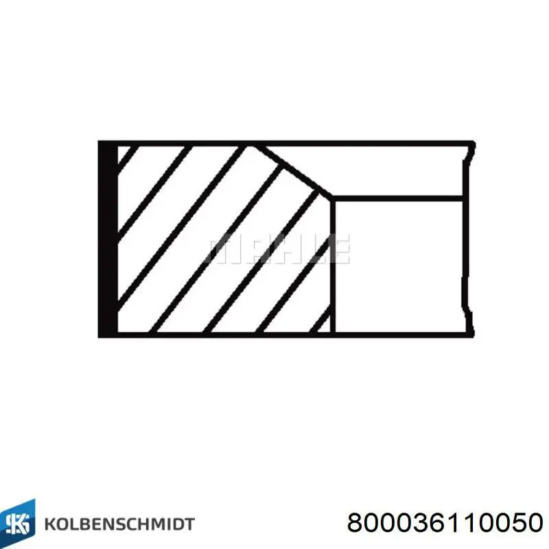 800036110050 Kolbenschmidt Anéis do pistão para 1 cilindro, 2ª reparação ( + 0,50)