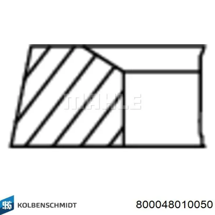 800048010050 Kolbenschmidt Anéis do pistão para 1 cilindro, 2ª reparação ( + 0,50)