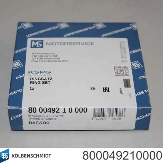 800049210000 Kolbenschmidt Anéis do pistão para 1 cilindro, STD.