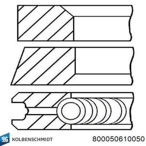 Anéis do pistão para 1 cilindro, 2ª reparação ( + 0,50) Kolbenschmidt 800050610050 preço, a partir de 28,11 USD