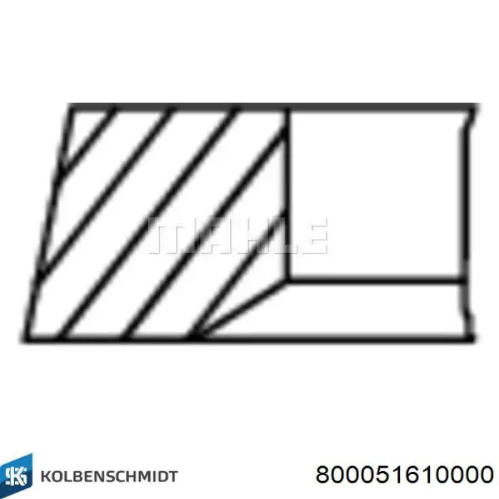 800051610000 Kolbenschmidt Anéis do pistão para 1 cilindro, STD.