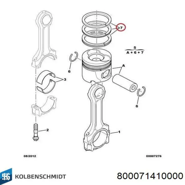 Compre 800071410000 Kolbenschmidt Anéis do pistão para 1 cilindro, STD.