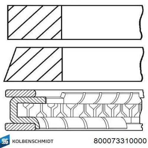 800073310000 Kolbenschmidt Anéis do pistão para 1 cilindro, STD.
