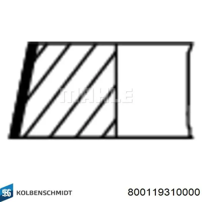 800119310000 Kolbenschmidt Anéis do pistão para 1 cilindro, STD.