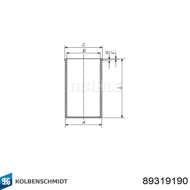 Camisa do pistão Kolbenschmidt 89319190 preço, a partir de 39,48 USD