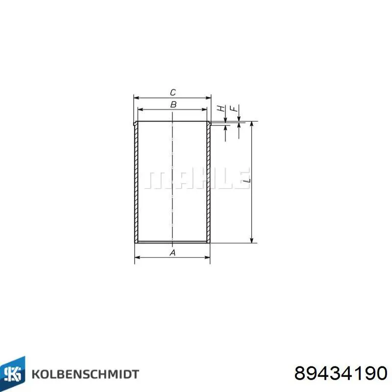 Camisa do pistão Kolbenschmidt 89434190 preço, a partir de 31,68 USD