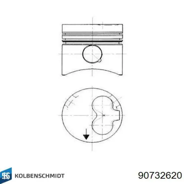 Compre 90732620 Kolbenschmidt Pistão do kit para 1 cilindro, 4ª reparação ( + 1,00)