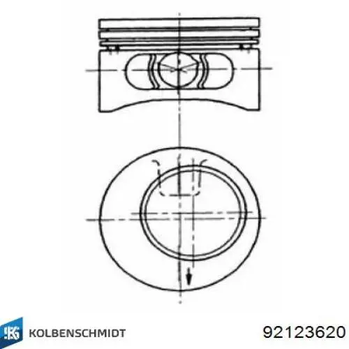 Pistão do kit para 1 cilindro, 4ª reparação ( + 1,00) Kolbenschmidt 92123620 preço, a partir de 35,63 USD
