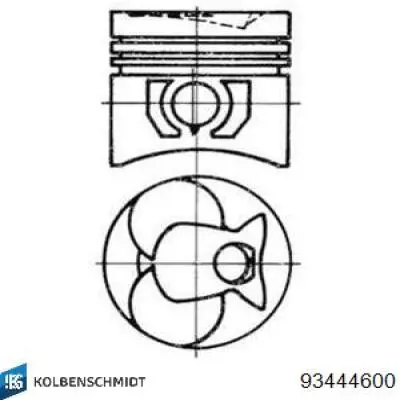 Pistão do kit para 1 cilindro, STD Kolbenschmidt 93444600 preço, a partir de 101,28 USD