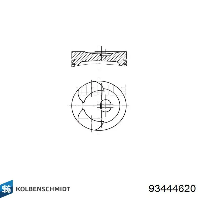 Pistão do kit para 1 cilindro, 2ª reparação ( + 0,50) Kolbenschmidt 93444620 preço, a partir de 84,47 USD