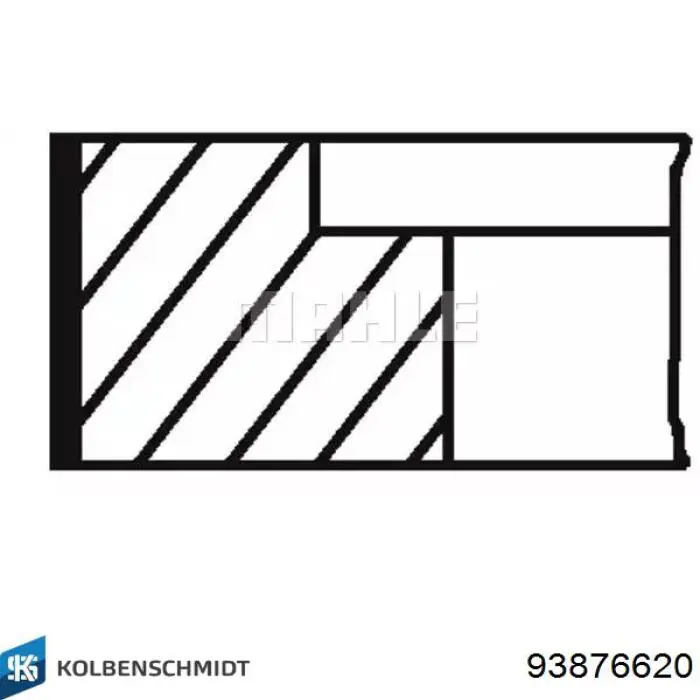 Pistão do kit para 1 cilindro, 2ª reparação ( + 0,50) Kolbenschmidt 93876620 preço, a partir de 73,62 USD