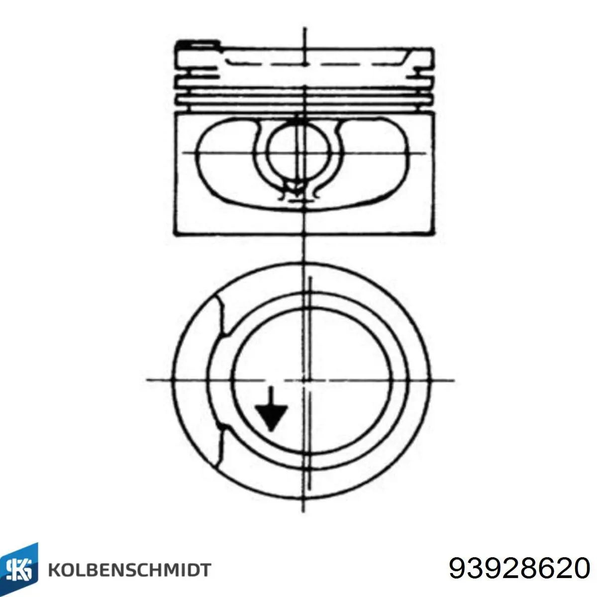 Pistão do kit para 1 cilindro, 2ª reparação ( + 0,50) Kolbenschmidt 93928620 preço, a partir de 63,92 USD
