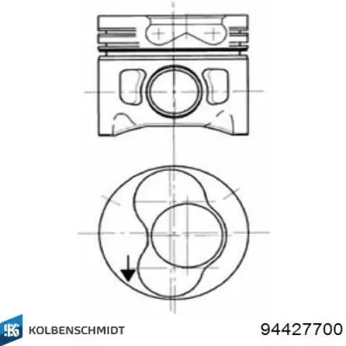 Pistão do kit para 1 cilindro, STD Kolbenschmidt 94427700 preço, a partir de 140,98 USD