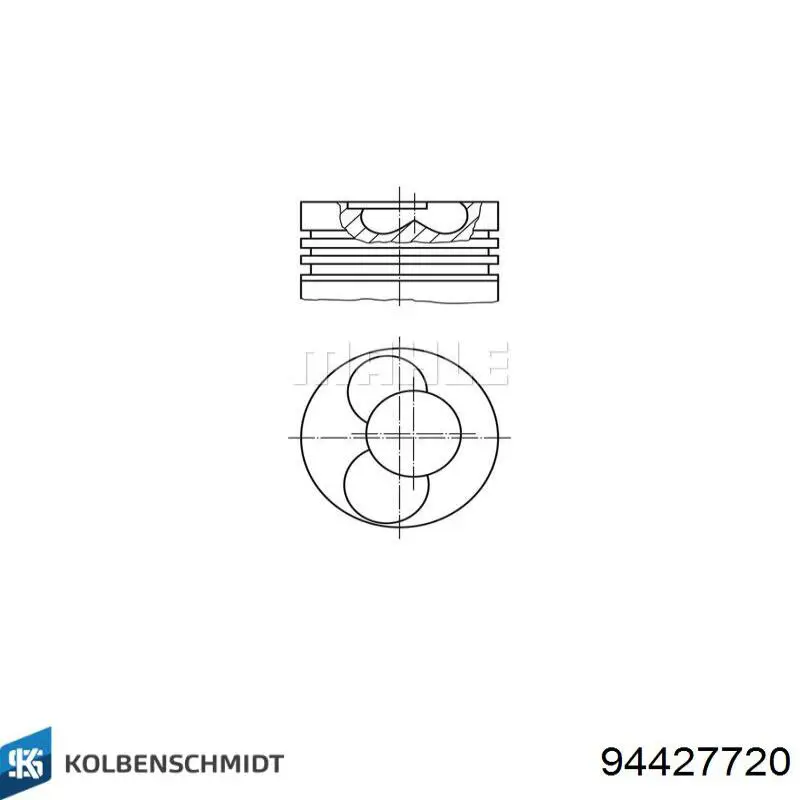 Pistão do kit para 1 cilindro, 2ª reparação ( + 0,50) Kolbenschmidt 94427720 preço, a partir de 144,81 USD