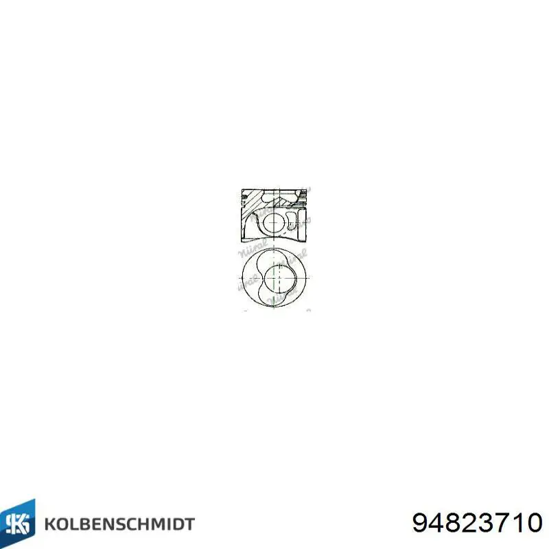 Pistão do kit para 1 cilindro, 2ª reparação ( + 0,50) Kolbenschmidt 94823710 preço, a partir de 100,97 USD
