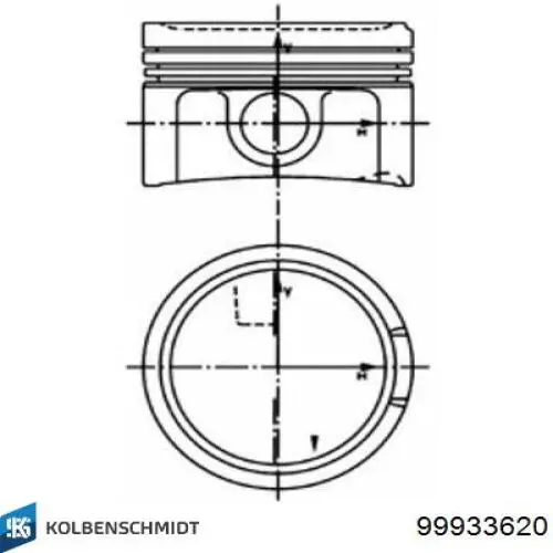 Pistão do kit para 1 cilindro, 2ª reparação ( + 0,50) Kolbenschmidt 99933620 preço, a partir de 100,50 USD