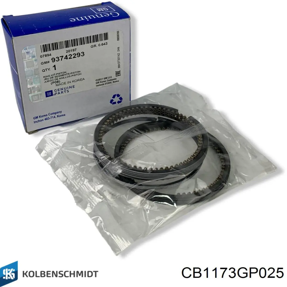 CB1173GP025 Kolbenschmidt Folhas inseridas de cambota de biela, kit, 1ª reparação ( + 0,25)