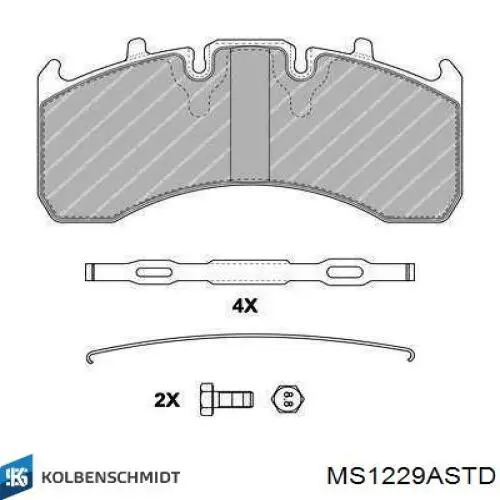 Folhas inseridas principais de cambota, kit, padrão (STD) MS1229ASTD Kolbenschmidt