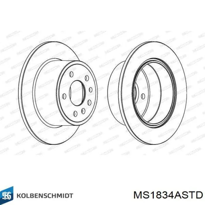 Folhas inseridas principais de cambota, kit, padrão (STD) Kolbenschmidt MS1834ASTD
