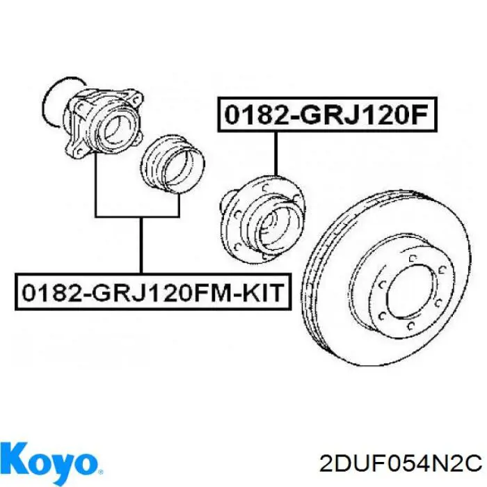Rolamento de cubo dianteiro 2DUF054N2C Koyo