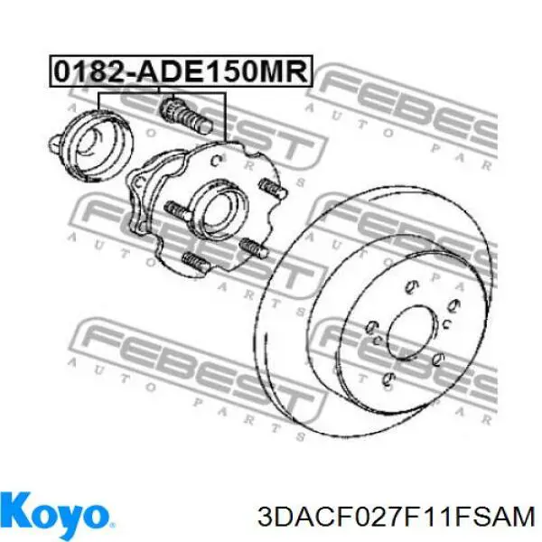 Cubo traseiro 3DACF027F11FSAM Koyo