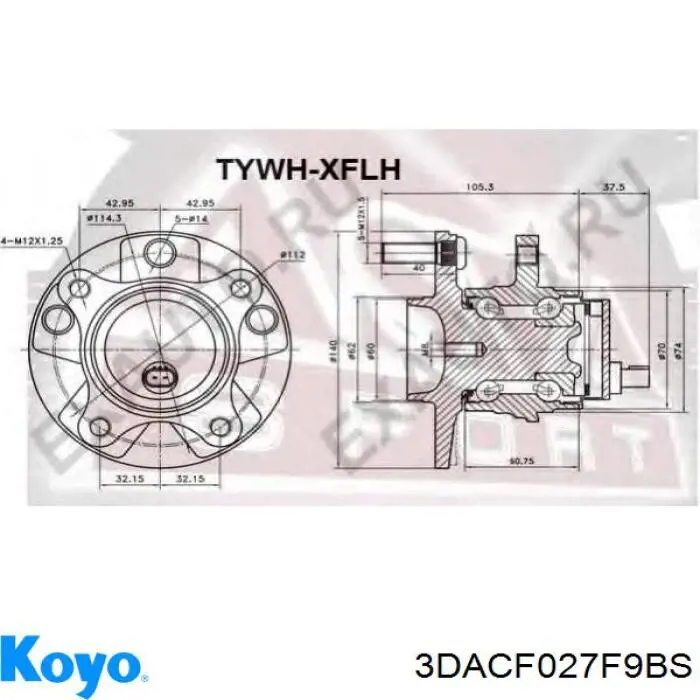 Cubo dianteiro Koyo 3DACF027F9BS preço, a partir de 102,58 USD