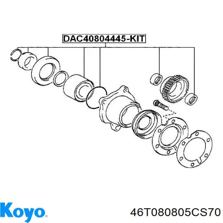 46T080805CS70 Koyo Rolamento de cubo traseiro