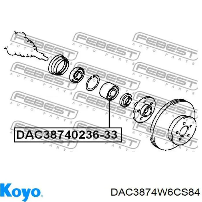 DAC3874W6CS84 Koyo Rolamento de cubo dianteiro